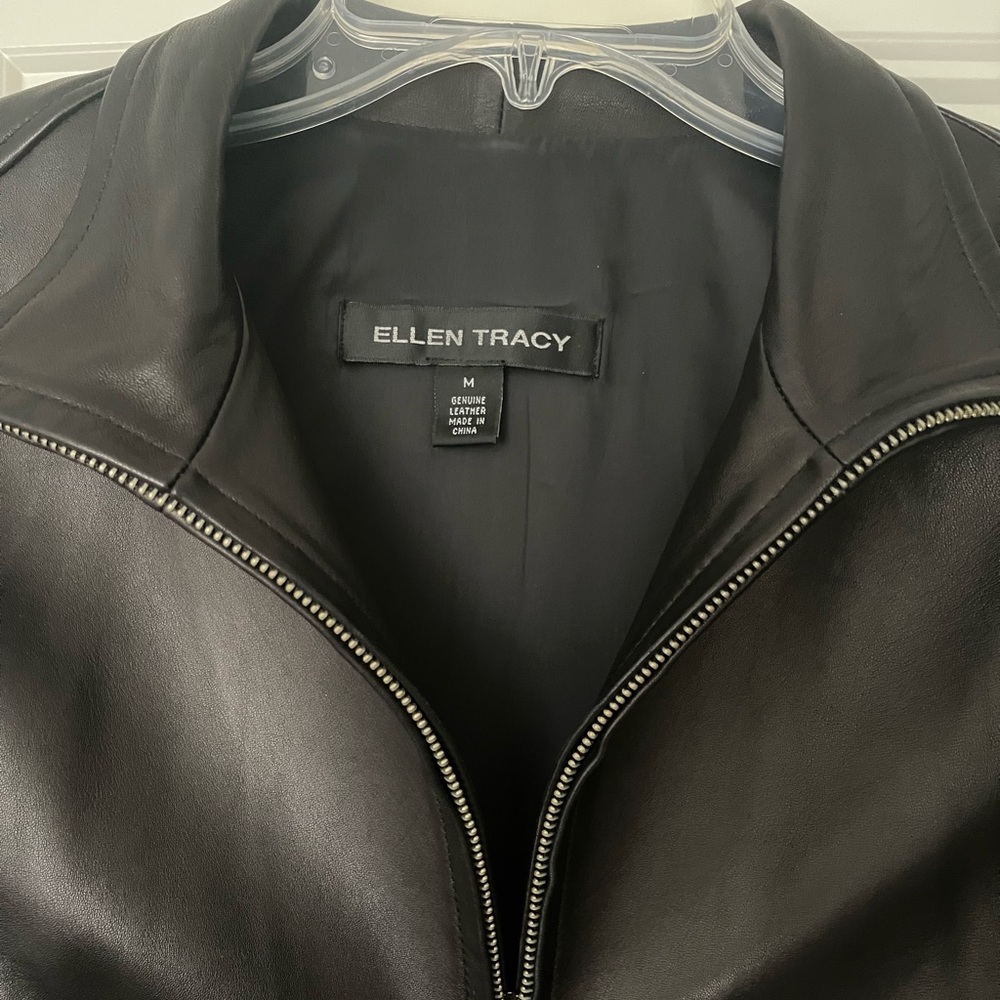 BNWT Ellen Tracy Women’s Leather Jacket Medium MSRP $650